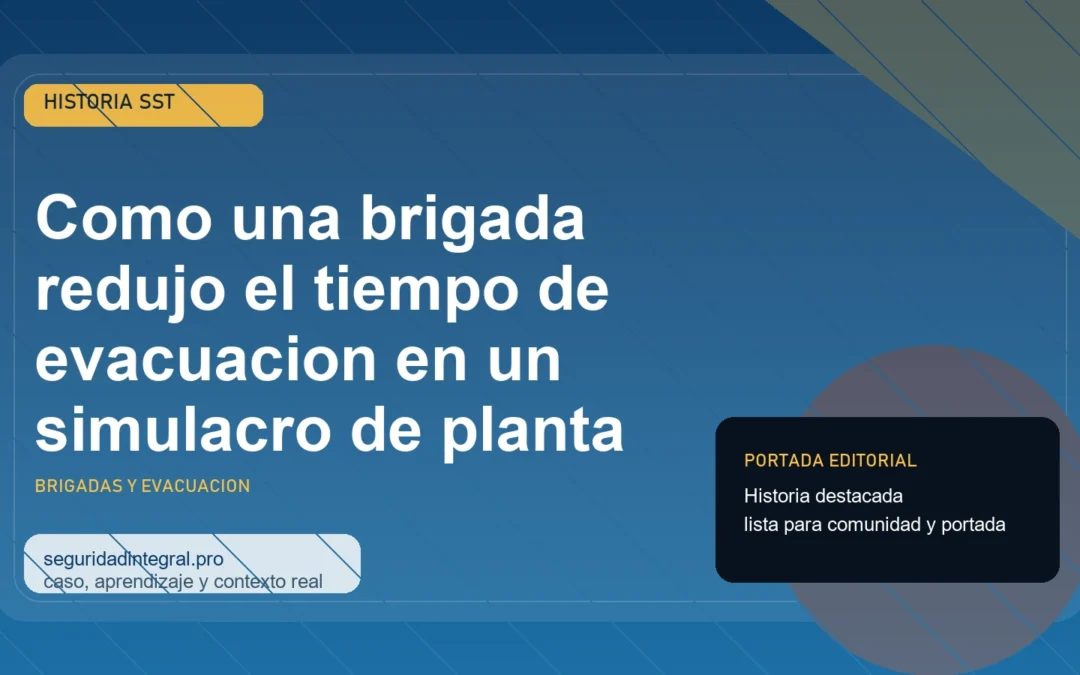 Portada de historia SST sobre Como una brigada redujo el tiempo de evacuacion en un simulacro de planta