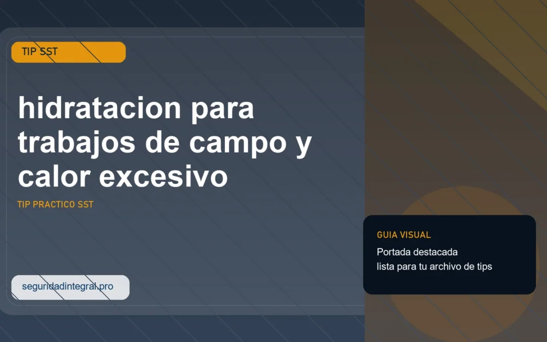 Tip de hidratacion para trabajos de campo y calor excesivo