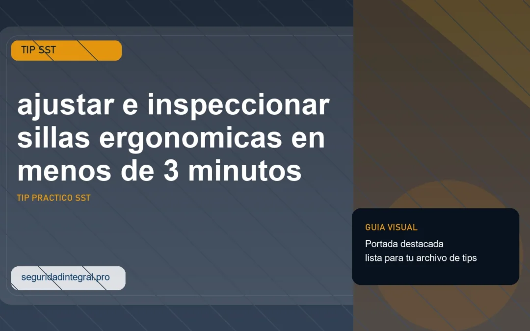 Tip para ajustar e inspeccionar sillas ergonomicas en menos de 3 minutos