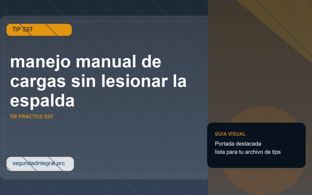 Tip de manejo manual de cargas sin lesionar la espalda