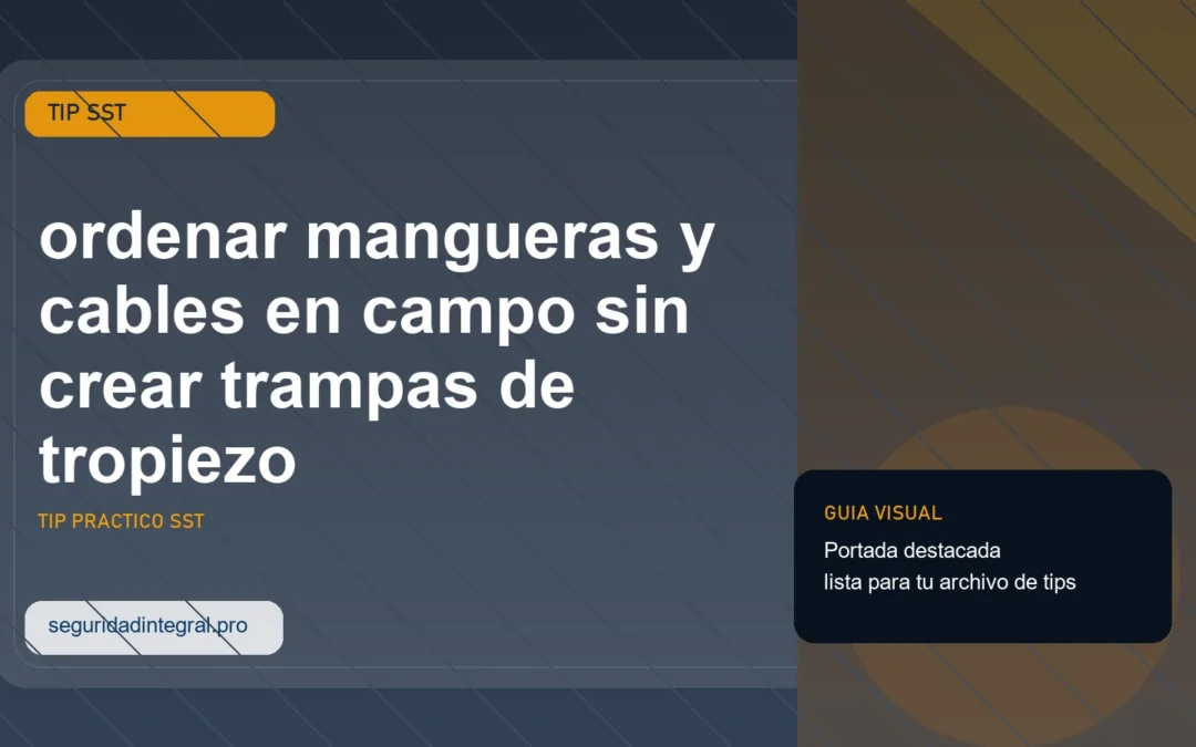 Tip para ordenar mangueras y cables en campo sin crear trampas de tropiezo